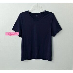 Alo CoolFit Performance Short Sleeve Tee Navy Anti-Bacterial Exercise Active XL